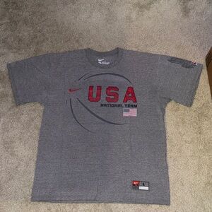 Nike Men's Gray and Red USA National Team Tee
